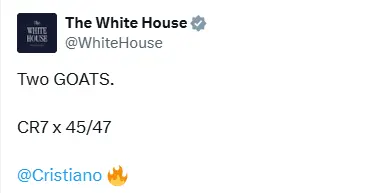 White House, USA, World Cup, Cristiano Ronaldo,Portugal,Trump,camel.live