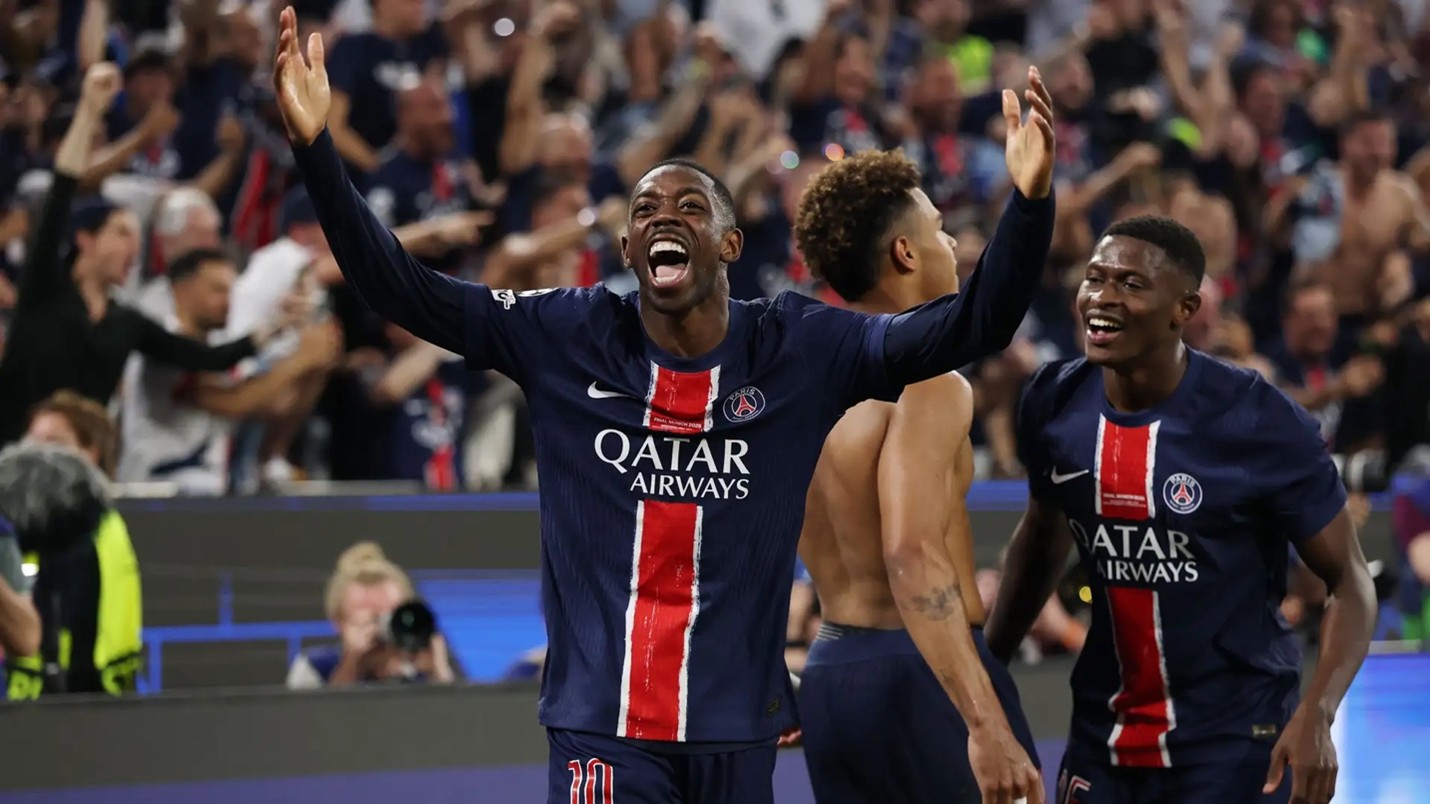 عثمان ديمبيلي الأفضل في دوري الأبطال وتتضمن التشكيلة المثالية نجوم باريس سان جيرمان وبرشلونة وآرسنال برشلونة